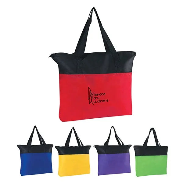 Two Tone Embroidered Tote Bag with Business Logo